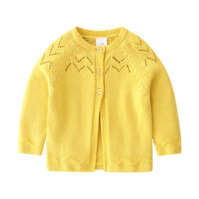 China New Cardigan O Neck Baby Girl's Candy Woolen Jacket Knit Top Coat for sale