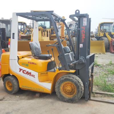 China TCM FD30 Camión elevadora usada de 3 toneladas Cuadro compacto en venta