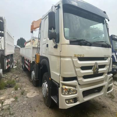 China Used Crane Truck Howo  375 8x4  Secondhand Sinotruk  12 Wheels for sale