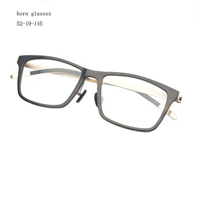 China 2022 new design buffalo horn glasses optical frames lindber italy style myopic eye for sale