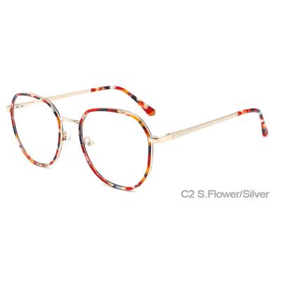 China Hot sales famous brand design advantage acetate eyewear myopic glass branded eyeglasses round style for sale