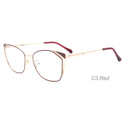 China Hot Selling Myopic Frame Yasee Metal Glasses Frames Square Optical Frames Specially Shape Design Stock Metal Ready Wholesale for sale