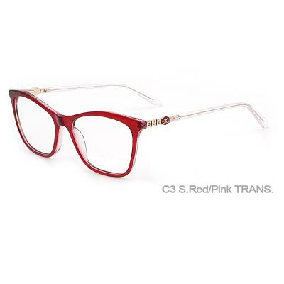 China New model Fashion eyewear glasses frame myopic sight optical sights ready dimond ladies optical design eyewear glasses current acetate frames for sale