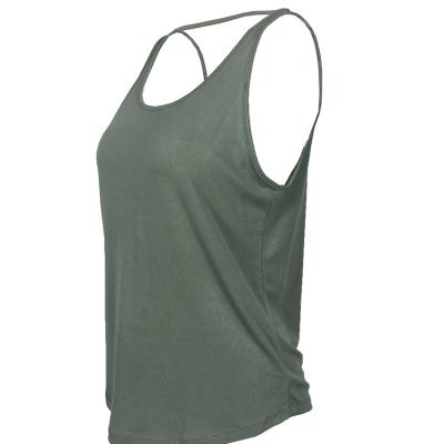 China Athleisure Women Workout Yoga Tank Breathable Female Four Way Nylon Stretch Vest for sale