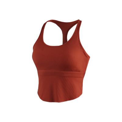 China Breathable Nylon Yoga Vest Design U-Neck Multicolor Shockproof Shaped Yoga Vest for sale