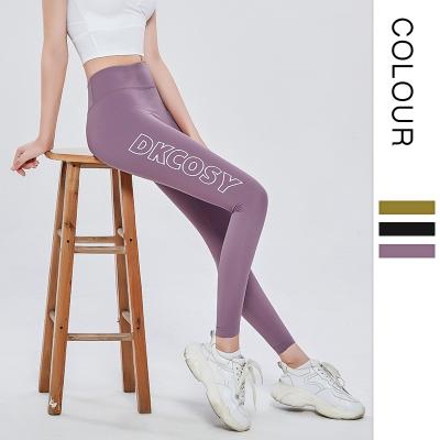 China Breathable Seamless Yoga Leggings Sports Equipment For Woman Gym Fitness Set Pants Waist High Butt Letter Design Yoga Lifting Pants for sale