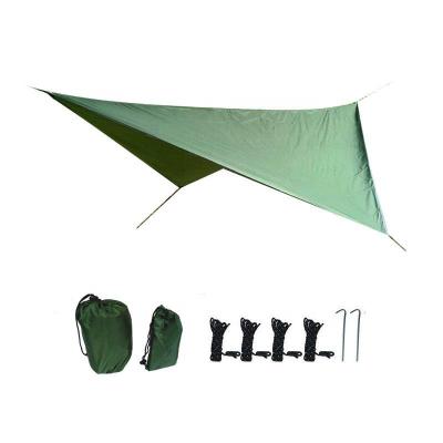 China Outdoor Camping Hiking Camping Tent Rain Fly Outdoor 2000 Nylon Tarpaulin 210T Ripstop Lightweight Waterproof Survival Gear Travel Shelter For Camping for sale