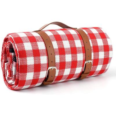 China Large Three Layer Folded Blanket Outdoor Picnic Folding Park Blanket Beach Mat Warm Waterproof Picnic Blanket For Camping On Grass Seats Adults for sale