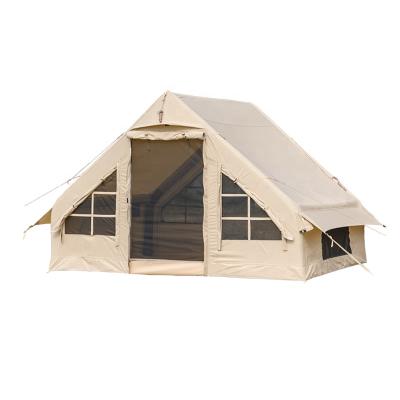 China Camouflage / Field Game Nature Outdoor Air Tent 3m*2.1m Glamping Extend Inflatable Air Cotton Tent for sale