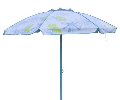 China Yellow Patio Umbrella OEM Beach Umbrella Printed Promotiona Easy To Use Custom Outdoor Patio Umbrella 50+ Striped Color Portable UV Waterproof for sale