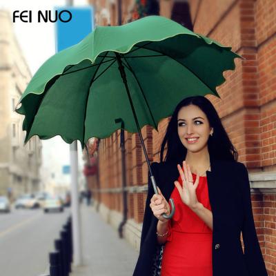 China Wholesale Custom European French Grand Prix Gift Upright Umbrella Upright Parasol Umbrella With Lotus Leaf for sale