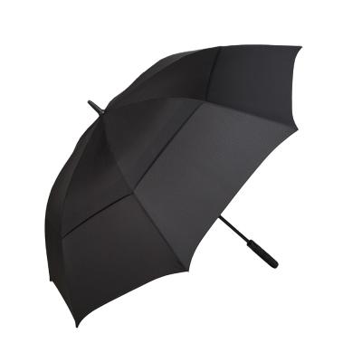 China Black Minimalist China Famous Brand Canopy Large Double Vented Two Person Automatic Open Golf Umbrella for sale