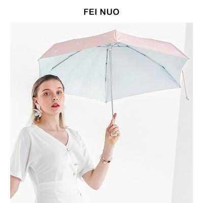 China Wholesale Minimalist Feino Branded Umbrella Promotion Summer Umbrella 5 Times Anti-UV With Color Coating In-stock for sale