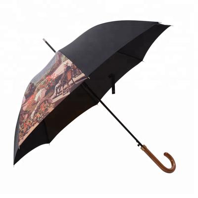 China Chinese Traditional Printed Portable Hand Held Umbrella Golf Lady Sun Umbrella Parasol for sale