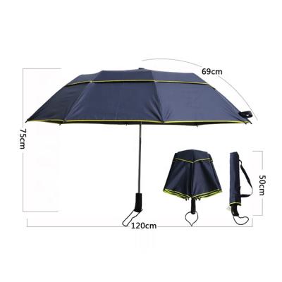 China Custom Folding Umbrella Canopy Travel Golf Golf Umbrella Custom Double Mini Two Folds Black Automatic Compact Windproof for sale