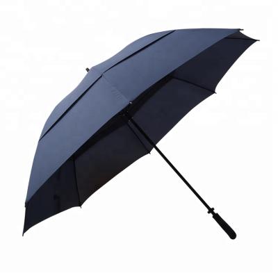 China 2021 High Quality Minimalist 2021 Windproof Black Layer 30 Inch Double Golf Umbrella With Long Handle for sale