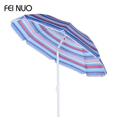 China Beach Umbrella With Fringe Design 1.8M Classic Aluminum Sun Protection 2M Stripe Printed Beach Umbrellas For Sale for sale