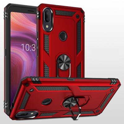 China Military Shockproof Armor TPU+PC Magnet Case For Alcatel 3V 2019 Metal Ring Holder Built-in Kickstand Cover For Alcatel 3V 2019 for sale