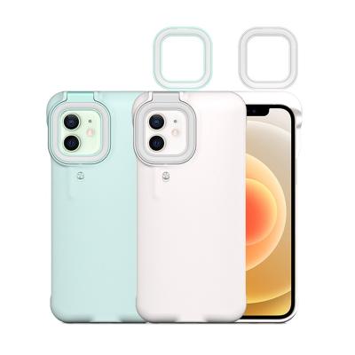 China Anti-fall For iPhone 12 11 Pro Beauty Ring Flash Stable Case Max Phone Case Fill Light Selfie For Huawei P30 P40 Pro Mate 30 Cover 40 for sale