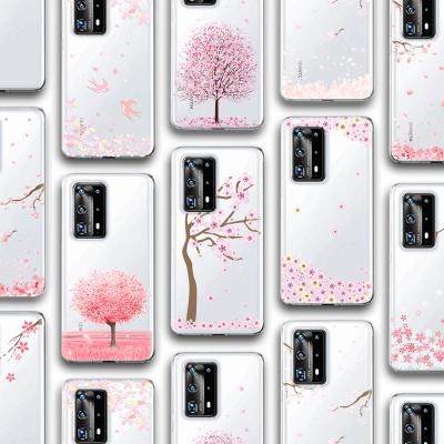 China Factory Cherry Clear TPU Case Silicone UV Printing Cover For Huawei Mate 10 P40 P30 nova 8X 8C 8 20 Honor 9 10 20 Lite 7A Pro For All Huawei Phone for sale