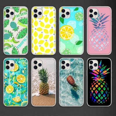 China Anti-fall Lemon Pineapple Fruit Silicone UV Printing Case For iPhone 11 12 Pro XS Max Soft TPU Cover For iPhone XR X 7 8 6 plus Se 2020 for sale