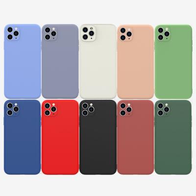 China Anti-fall Amazon TPU Soft Silicone Liquid Rubber Phone Case Cover For iPhone 12 13 pro Max/11/XS/XR/7/8 plus Shockproof Microfiber for sale