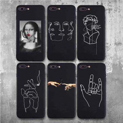 China Anti-Fall Abstract Lover Face TPU Silicone Case For iPhone 5/6/7/8 Plus Xs Max UV Printing TPU Cover For iPhone 11/12/13 Pro SE Max 2020 for sale