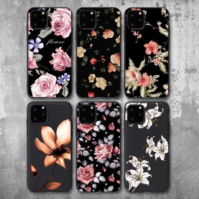 China Exquisite 3D Anti-fall Relief Flower Silicone Case For iPhone 6/7/8 Plus Xs Max UV Printing TPU Cover For iPhone 11/12/13 pro Se Max 2020 for sale