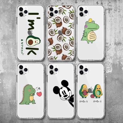 China Anti-drop Avocado Coconut Dinosaurs Silicone Case For iPhone 5/6/7/8 Plus Xs Max UV Printing TPU Cover For iPhone 11/12/13 pro Se Max 2020 for sale