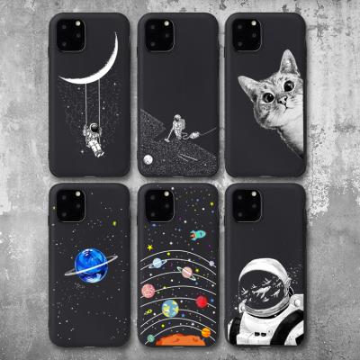 China Cute Space Moon Astronaut Silicone Case For iPhone 5/6/7/8 Plus Xs TPU Shockproof UV Printing Cover For iPhone 11/12/13 pro Se Max 2020 for sale