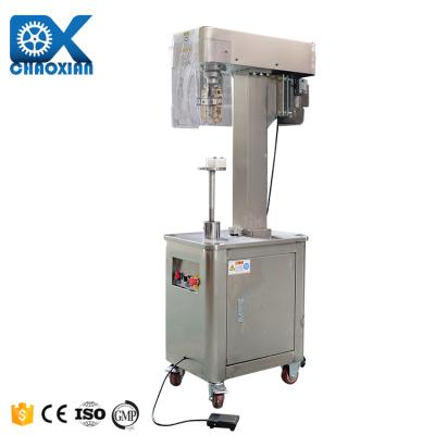 China Cap Sticker Bottled Water Semi Automatic Capping Machine Label Capping Sealing Machine For Glass Jars for sale