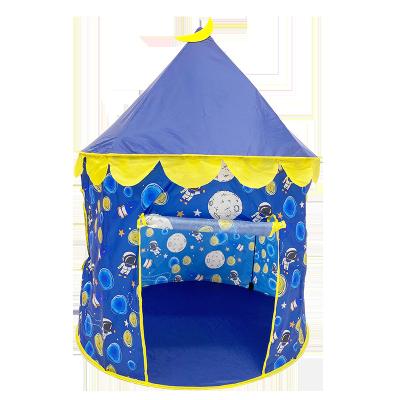 China Toy Large Blue Prince Rocket Soft Castle Tent Indoor Game Room Kids Tent with Star Lights for sale