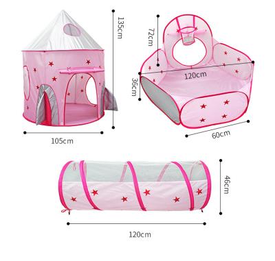 China Toy Kids Tunnel Spaceship Soft 3 in 1 Tent Chamber Game Plays Portable Foldable Kids Ocean Pool Small Crawling Chambers for Children for sale