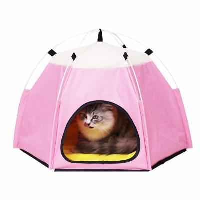 China High Quality Outdoor Waterproof Pet Tent Travel Camping Hexagon Pet Stocked Breathable Tent for sale