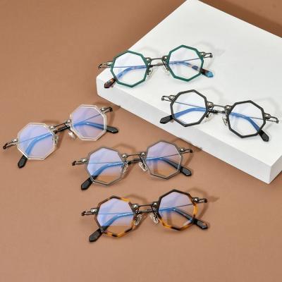 China Latest Rectangle Design Spectacle Eyewear Frames Acetate Titanium Other Eyewear Accessories Eyewear High End Glasses for sale