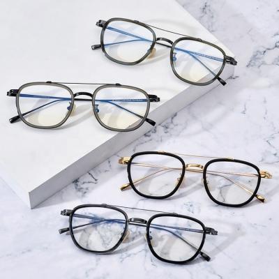 China Fashionable ultra-thin optical sight metal frame wholesales titanium optical frames titanium myopic glass frame metal eyewear for sale