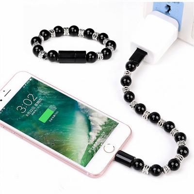 China For Pure Cable Pearl Color Micro USB Charging Wristband Cable Universal Mobile Phone Charger For Type C Sync Data iPhone Micro USB Fast Charging Cord for sale