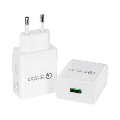 China Qualcomm 18W 1 USB Charging 3.0 Universal Mobile Phone Left Hand Charger Fast Wall Charger for sale