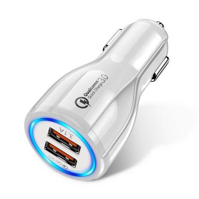 China 30mins Get 55% Return Power 18W Dual USB Car Charger LED Quick Charging Phone QC Plug For iPhone 13 12 For iPad For Airpods For Huawei For Samsung for sale