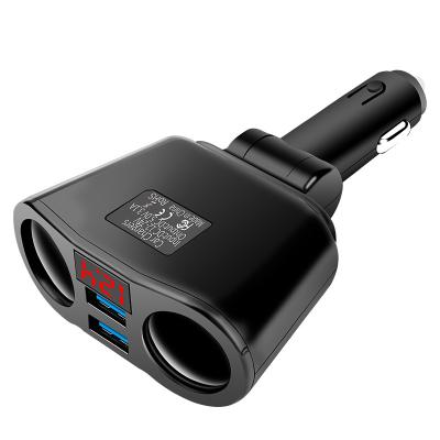 China IC 3.1A Control Built-in Protection Circuit Dual 12-24V USB Car Charger 2 Port LED Display Cigarette Lighter Charging Power Adapter Fast Styling for sale