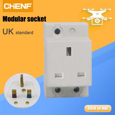 China Module UK DIN Rail Socket 240V 16A Modular Socket For M1363 English Type 3P Industrial Power Socket for sale