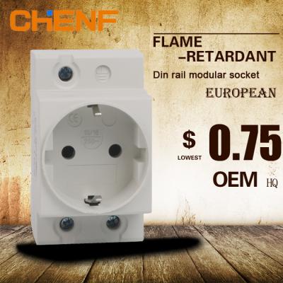 China Chenf modular 16A 110V/250V Europe/France AC30 modular socket, din rail socket for sale