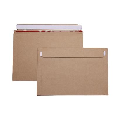 China Business& Factory wholesale shipping envelope Kraft paper mailer do not fold rigid cardboard mailers peal&seal selfhesion for sale