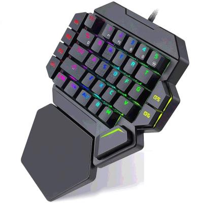 China Palm Rest GX350-FM-RGB Mechanical Single Hand Gaming Keyboard RGB Full Backlight for sale