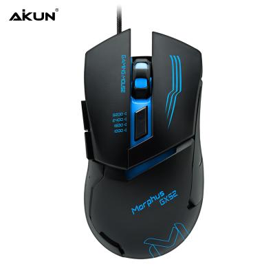 China AIKUN Game Wired Mouse GX52,7keys, 4 Adjustable DPI Levels, 7 Color Gaming Circular Breathing LED Light, 1.8m Braided Wire for sale