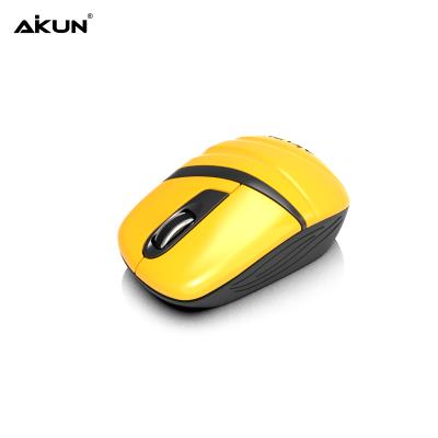 China AIKUN Mini Orange Portable 2.4G Ultra Mini Wireless Mouse with USB Receiver and AAA Battery, Only 40g Weight, About Two Fingers Big for sale