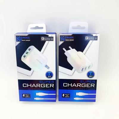 China Quick QC 3.0 Charger Whosale Price QC3.0 USB Plug Wall Chargers 2021 EU/USA Adapter For Samsung Mobile Phone Chargers for sale