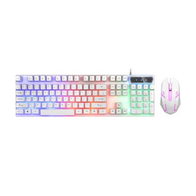 China KM170 LED Ultra Slim Gaming Keyboard and Mouse Combo Gamer Keyboards Wired PC Keyboard for Desktops Windows Laptops for sale