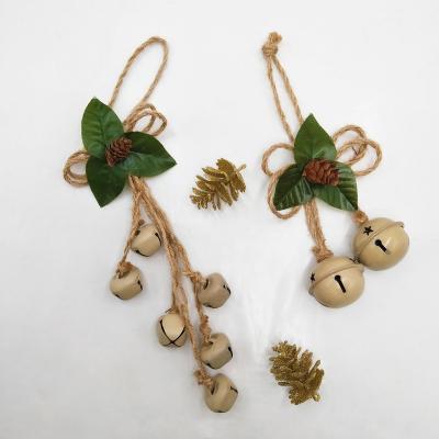 China New Arrivals Eco-friendly Christmas Metal Jingle Bells Christmas Tree Pine Cone Ornaments for sale