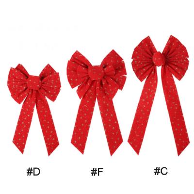 China Red Christmas Decoration Christamas Decoration Bow with Star and Moon Home Decor Bow Craft Ribbon Bow for sale